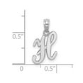 thumbnail image 2 of 14k White Gold H Script Letter Name Personalized Monogram Initial High Polish Charm 17.75x10.2mm Wide 1.15mm Thick Penda, 2 of 2