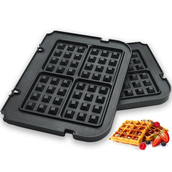 FOCOllK Waffle Plates for Cuisinart Griddler GR-4N, GR-5B, GR-6 and GRID-8N Series - 4 Slicer Nonstick Coating Baking Plates