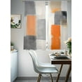 thumbnail image 4 of Modern Orange Beige Grey Sheer Curtains for Living Room Bedroom Abstract Geometric Oil Painting Sheer Curtains 72 Inch Long 2 Panels Set Light Filtering Curtain Window Treatments Drapes, 4 of 6