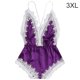thumbnail image 1 of Lencería sexy Mujer Ropa interior con cuello en V profundo Cuerpo de malla de encaje para niña, Morado, 3XL Inevent XX000171-24, 1 of 7
