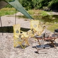 thumbnail image 2 of asdfgh 2 Pack Folding Camping Chair with Cooler Pouch, Mesh Backrest and Cup Holder Pocket (Yellow, 2 Pack), 2 of 7