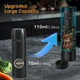 thumbnail image 6 of BN-LINK 2Pack Electric Pepper and Salt Grinder Set, Rechargeable Salt and Pepper Mill with LED Light, Charging Base & Adjustable Coarseness, One Hand Automatic Operation, for Kitchen, Outdoor, Black, 6 of 8
