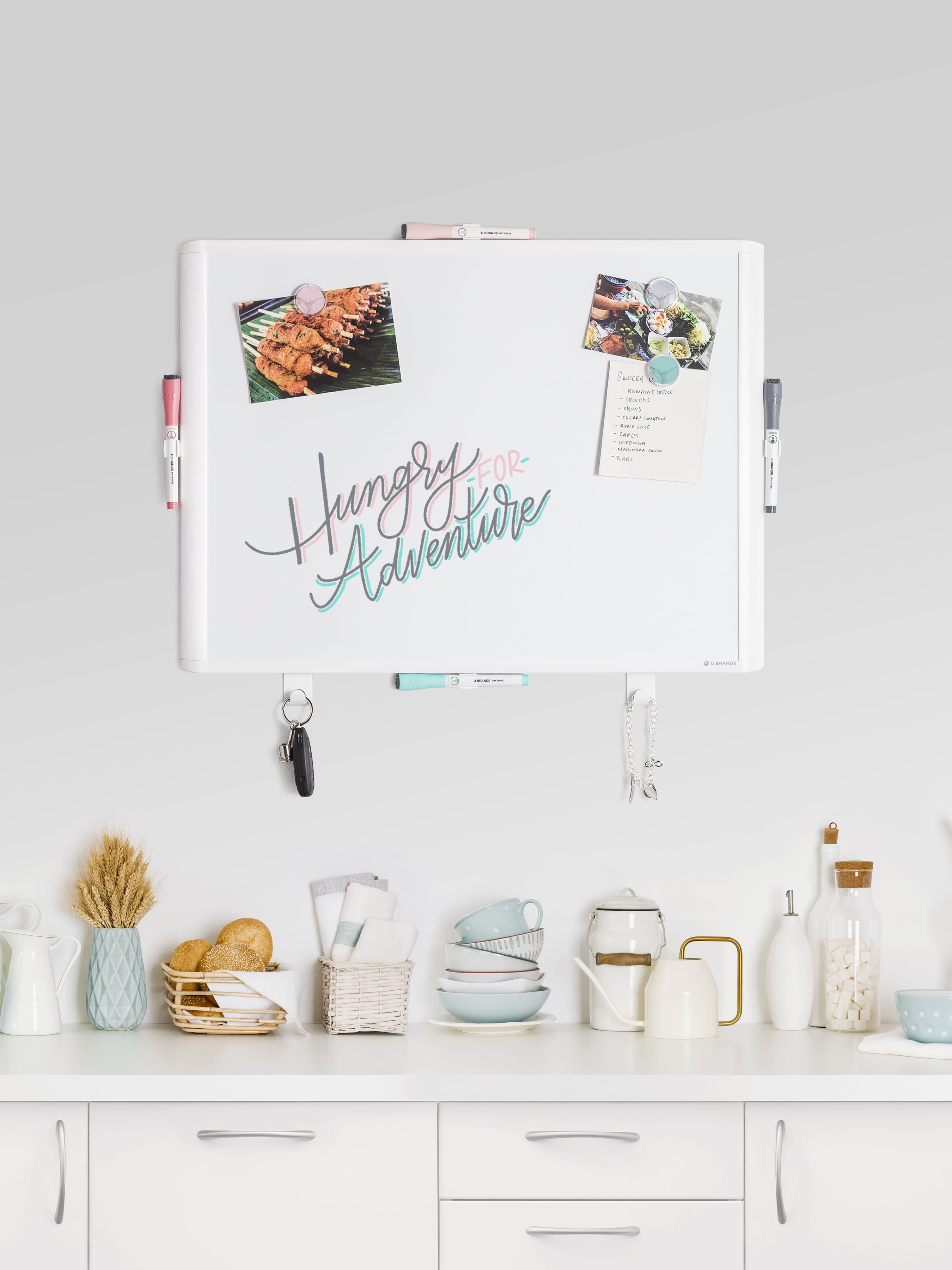 U Brands 17 x 23 in. Dry Erase Whiteboard Value Pack, Assorted Dry Erase Markers, Plastic Frame
