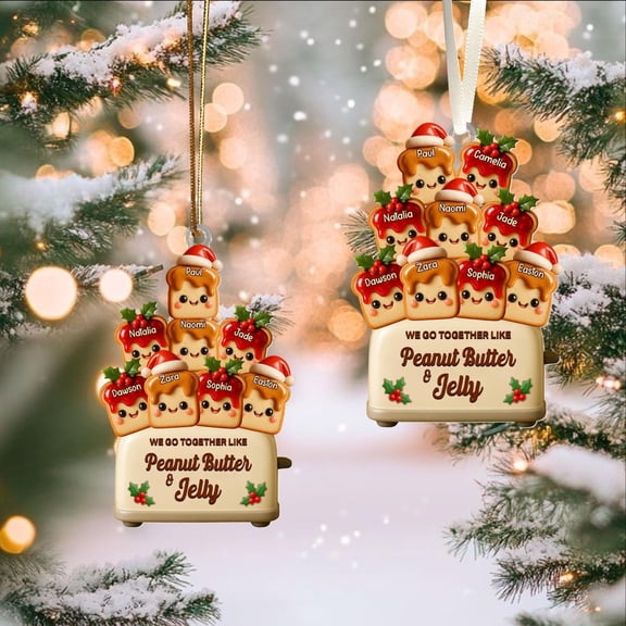 Personalized Peanut Couple Ornament, Xmas Gift For Couple Besties Family, We Go Together Like Peanut Butter And Jelly Acrylic Ornament