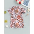 thumbnail image 5 of Elippeo Baby Girl Swimwear Summer Floral Print Short Sleeves Swimsuits 6 12 18 24 Months 3 Years for Toddler Bathing Suits Beachwear, 5 of 10