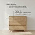 thumbnail image 3 of Plank+Beam Solid Wood Scandinavian 3-Drawer Dresser, Blonde, 3 of 12