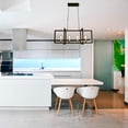 thumbnail image 4 of Garwarm Modern Kitchen Island Light 4-Light Rectangular Chandelier Industrial Hanging Pendant Light Fixture Matte Black with Antique Brass Finish, 4 of 16