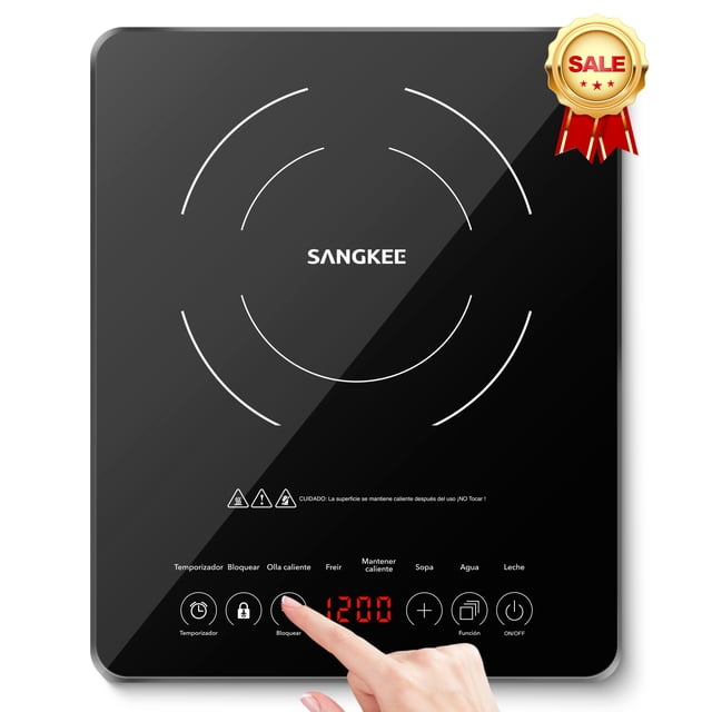 Parrilla de Inducción Eléctrica, Estufa de inducción portátil, quemador de encimera eléctrico de 1200W