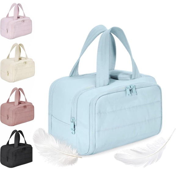 Crushkit Toiletry Bag, Crush-Kit Travel Toiletry Bag, Large Capacity Wide-Open Travel Cosmetic Bag for Women, Lightweight & Soft Makeup Bag Organizer for Accessories,Toiletrie