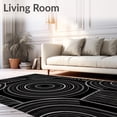 thumbnail image 2 of ODIKA 8x10 Machine Washable Non-Slip Area Rug, Vinyl Groove Inspired Interlocking Motif Ultra Soft Rug, None, 549814, 2 of 7