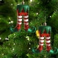thumbnail image 4 of 4 Piece 3D Elf Leg Boot Pendant, Christmas Tree Hanging Decoration, Holiday Party Home Decor Accessory, 4 of 7