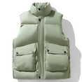 thumbnail image 2 of Xzbqbs Men's Puffer Jacket Casual Windbreaker Windproof Full Zip Fashion Winter Coat Warm Thickened Sleeveless Outwear Down Jacket, 2 of 4