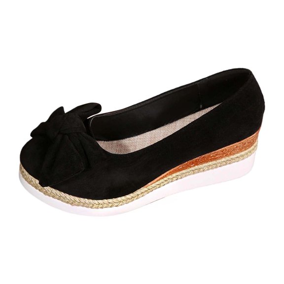 oqasdz Women Casual Shoes Elegant Bow Design Solid Color Slip On Dressy Shoes Comfortable Breathable Work Business Wedding Shoes Outdoor Summer