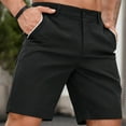 thumbnail image 2 of FRSASU Men's Twill Shorts Casual Button Summer Beach Vacation Shorts with Multi-Pocket Black, 2 of 9