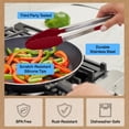 thumbnail image 6 of GORILLA GRIP Set of 2 Stainless Steel Heat-Resistant Kitchen Tongs, 7 and 12 Inch, Red, 6 of 10