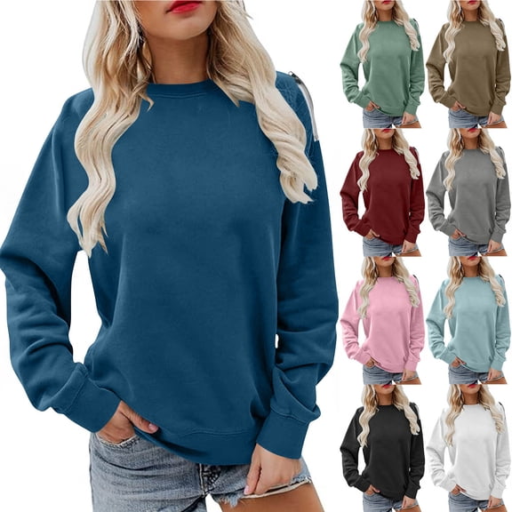 Bovxnpu Womens Oversized Sweatshirts, Sweatshirts for Women Fleece Crewneck Sweaters Casual Tops Comfy Fall Fashion Outs Winter Clothes