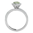 thumbnail image 3 of Mauli Jewels Rings for Women 2.34 Carat Diamond and Pear Shaped Green Amethyst Ring Shared-prong 10K White Gold, 3 of 6