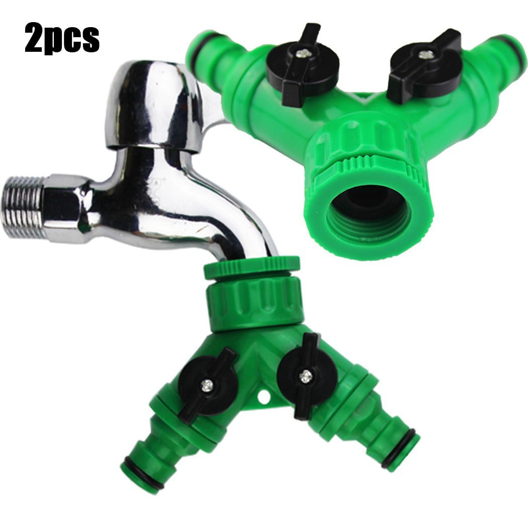 Two Way Double 3/4''Garden Twin Tap Hose Pipe Splitter Faucet Adaptor# I0R0 