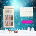 thumbnail image 5 of SUTENGDA Ongles Pressés de Noël Design Bonhomme de Neige Flocon de Neige Faux Ongles Brillants Rouges Couleur Unie Faux Ongles avec Colle Ongles Carrés Moyens Ongles Artificiels Réutilisables à Coller, 5 of 5