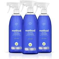 Method Glass Cleaner Spray, Mint, Ammonia Free & Plant-Based Solution, Mirror & Window Cleaner - Great for Indoor & Outdoor Glass Surfaces, 28 oz Spray Bottles Pack of 3