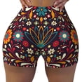 thumbnail image 2 of Balery Colorful Mexican2 Pantalones cortos de entrenamiento estampados para mujer, sin costuras, ajustados, para gimnasio, yoga, correr, deportes, ejercicio activo, fitness.-XX-Large, 2 of 8