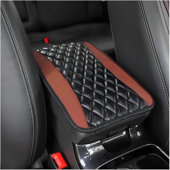 Car Center Console Cushion Pad, Universal Leather Waterproof Armrest Seat Box Cover Protector,Comfortable Car Decor Accessories Fit for Most Cars, Vehicles, SUVs