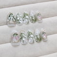 thumbnail image 2 of Kit de uñas postizas Press On Wuhetyo de 24 piezas con diseño floral 3D y perlas, 2 of 7