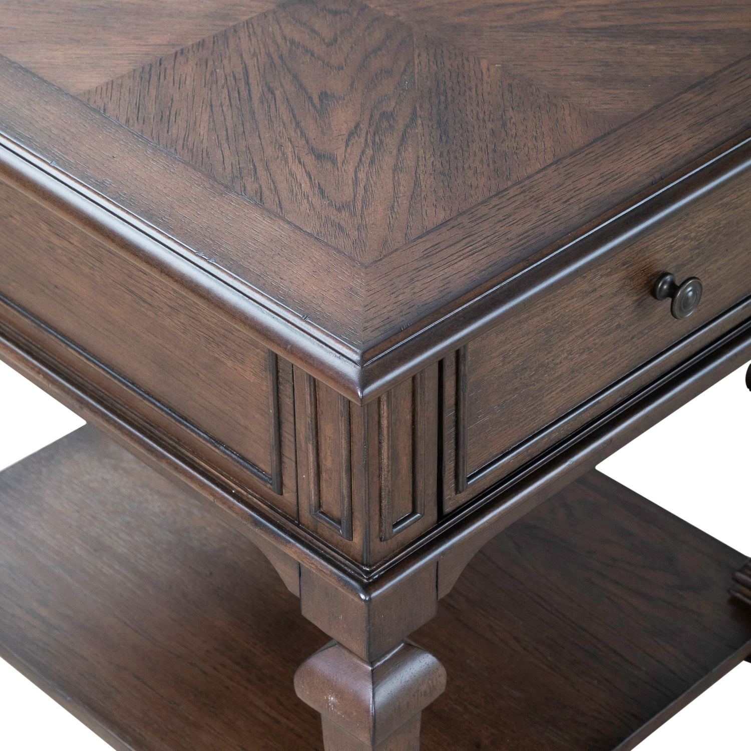 Liberty Furniture Providence Park Drawer End Table for Living Room - Chateau Brown