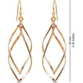 thumbnail image 4 of LeCalla 925 Sterling Silver Double Twisted 14K Rose Gold-Plated Drop Dangle Earrings Linear Marquise Loops for Women and Teen 55MM, 4 of 7