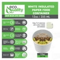 thumbnail image 2 of EcoQuality [75 Count] 12 oz Disposable White Paper Soup Containers - Half Pint Ice Cream Containers, Frozen Yogurt Cups, Restaurant, Microwavable, Take Out, to Go Deli Containers, Recyclable, 2 of 9