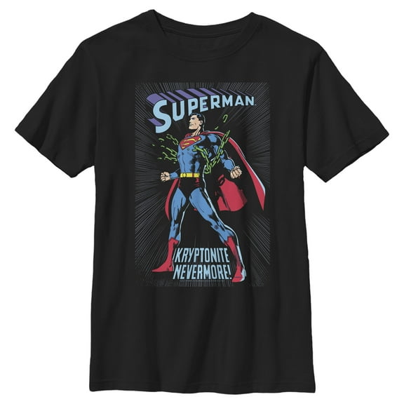 Boy's Superman Kryptonite Nevermore Cover  Graphic Tee Black X Small
