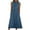 Blue, variant on IROINNID Women's Sleeveless Sundress Round Neckline Dress Casual Denim Dress Buttons Dress Solid Color Dress