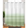thumbnail image 2 of No Hook Shower Curtains, Sage Green White Ombre Long Bathtub Curtains with Snap in Liner, Country Modern Stripes Lines Waterproof Washable Fabric Bathroom Shower Curtain Sets, 72" x 78", 2 of 7