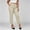 Khaki plus size capri pants with pockets a1, variant on Cagogo Women Plus Size High Waisted Capri Pants with Pockets Solid Straight Leg Cropped Trousers Elegant Office Casual Summer Lounge Pants, Army Green XL