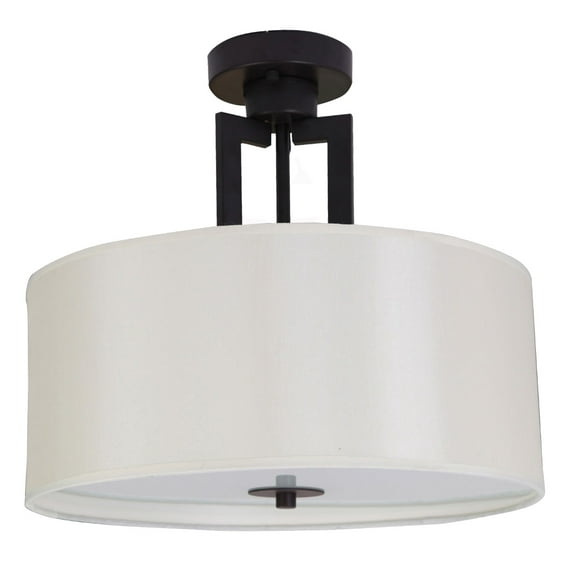 Whitfield 3-Light Ebony Bronze Semi-Flush