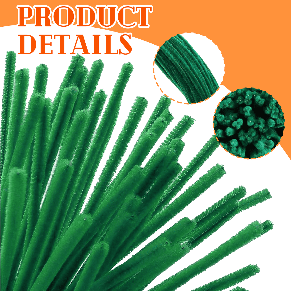 Pipe Cleaners Chenille Stem Set,Easter Fuzzy Sticks Pipe Cleaners Bulk for Arts and Crafts,Home Decoration-Dark green + orange red