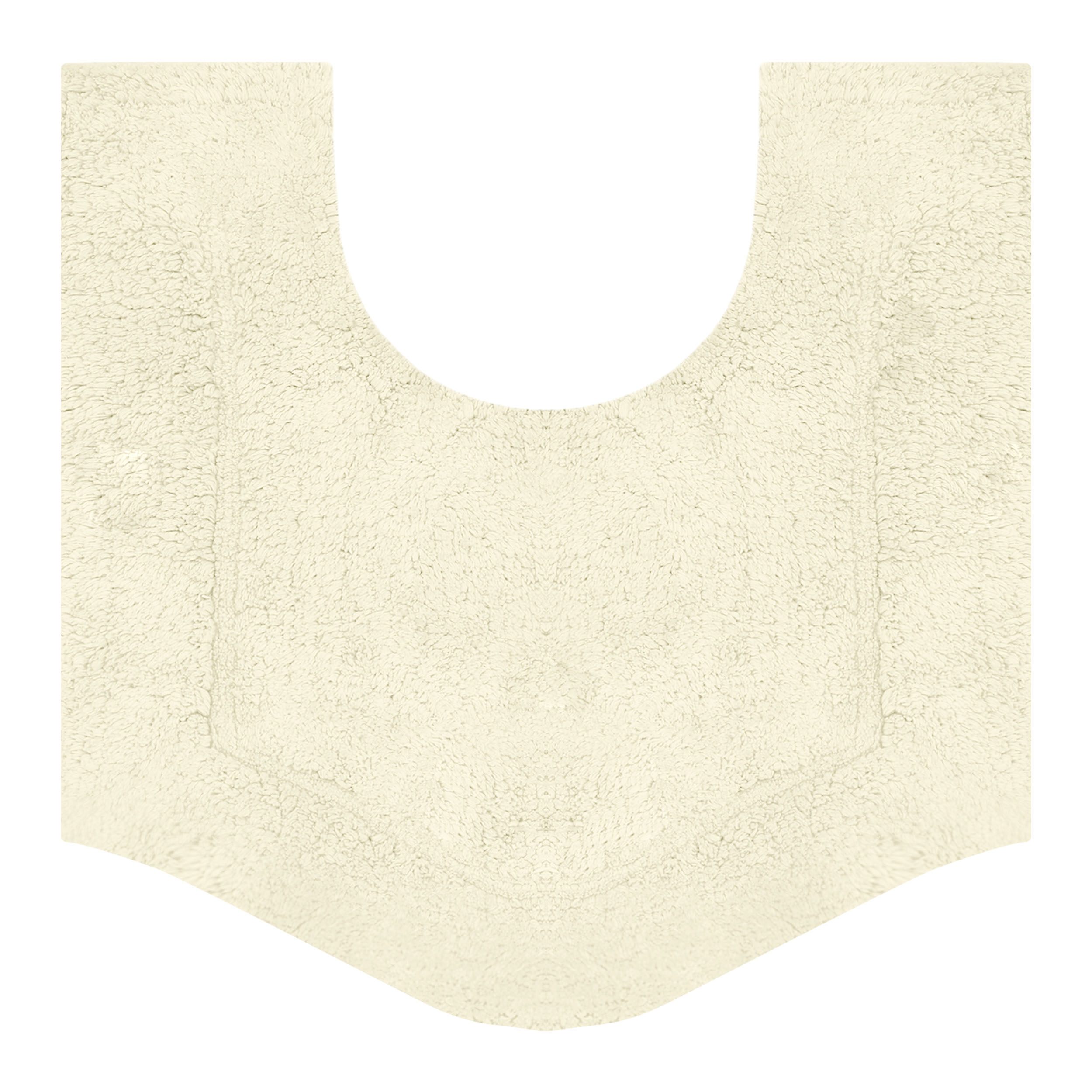 HOME WEAVERS Waterford Collection Cotton Contour Rug, 20" x 20", Ivory
