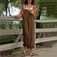 thumbnail image 2 of aidice Plus Size Overalls for Women Summer Casual Spaghetti Strap Loose Wide Leg Pants Jumpsuit Pockets, 2 of 5