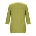 thumbnail image 7 of Daiosportswear Mexican Shirts Peasant Blouses Cotton Embroidered 3/4 Sleeve Summer V Neck Tunic Bohemian Tops Boho Clothes for Women Green S(S), 7 of 7