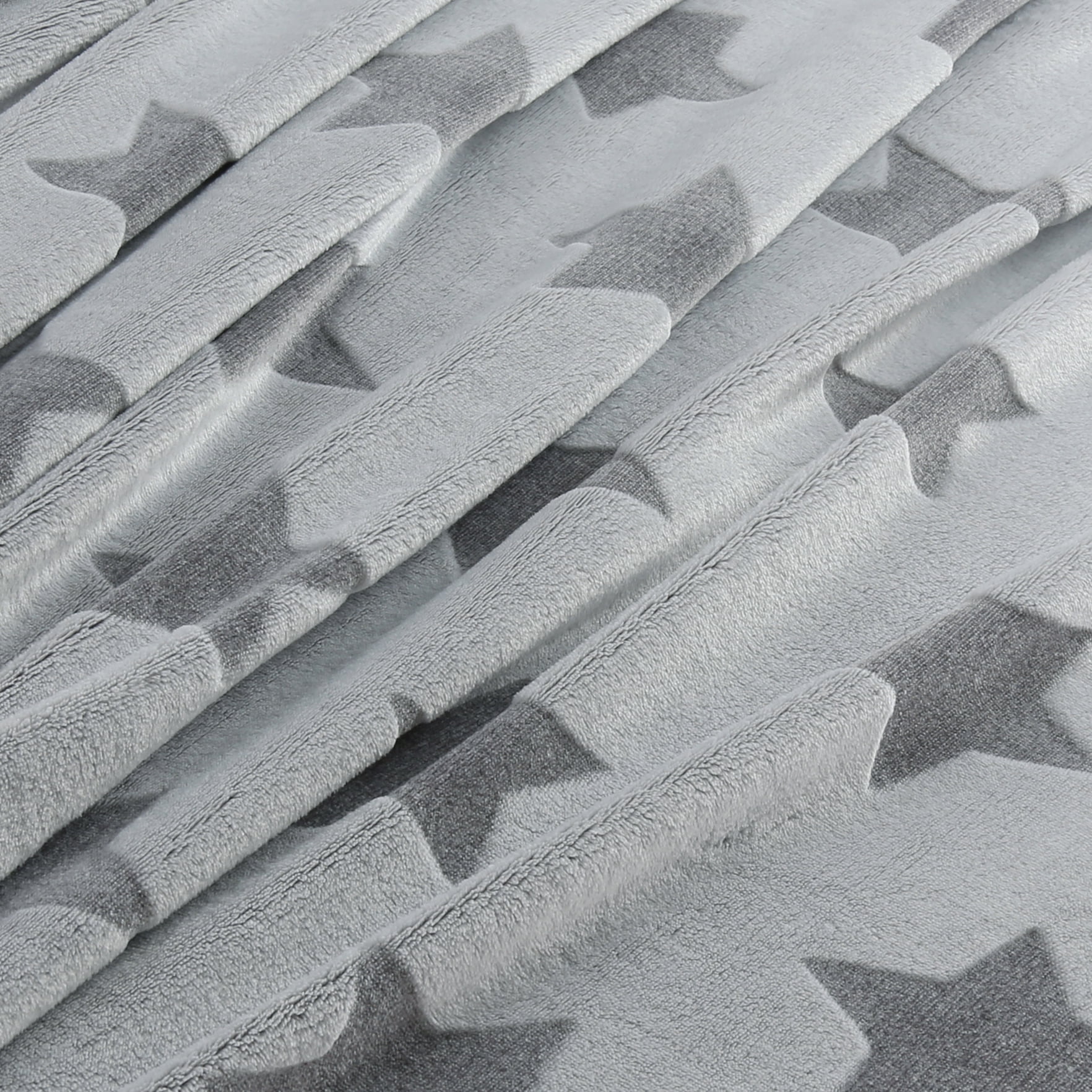 Harper Lane Velvet Plush Grey Star Blanket Twin Child