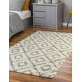 thumbnail image 4 of Unique Loom Trellis Shag Collection Area Rug - Ruth (4' x 6' Rectangle Ivory/Gray), 4 of 11