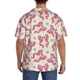 thumbnail image 3 of Honeii Bow With Sugar Skull for Men's Short-Sleeved Button-Up Collared Shirt Featuring A Pocket, Perfect for Beach Vacations, And Travel Adventures.-XX-Large, 3 of 5