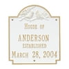 Whitehall Products 2206WG Standard Wall Two Line Cardinal Wedding Address Plaque, White & Gold