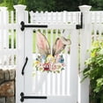 thumbnail image 4 of Yucurem Easter Wreath for Front Door, Happy Easter Eggs Flowers Leaves Wooden Door Hanging Sign for Home Wall Decor Party Outdoor indoor Supply Easter Decoration, 4 of 7