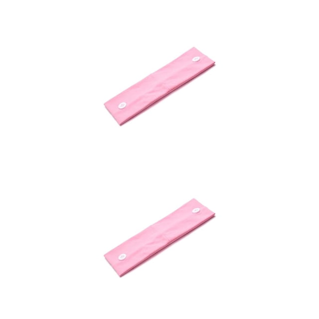 Qarigey Soporte de diadema con botones antideslizante para aliviar el dolor de oído bufanda de buena fijación tocado vibrante textura Rosa con Botones 2piezas