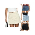 thumbnail image 3 of Rdhnmea Women Summer Denim Skorts Casual Solid Color Elastic Mini Skirt, 3 of 9