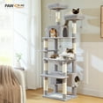 thumbnail image 5 of PAWZ Road 73" Cat Tree for Large Cats, Multi Level Play Tower Condo 7 Sisal Scratching Posts, Gray, 5 of 12