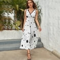 thumbnail image 3 of Messy Black Polka Dots Dress Fashion Boho Beach Long Dresses Female Party Printed Maxi Dress, 3 of 9
