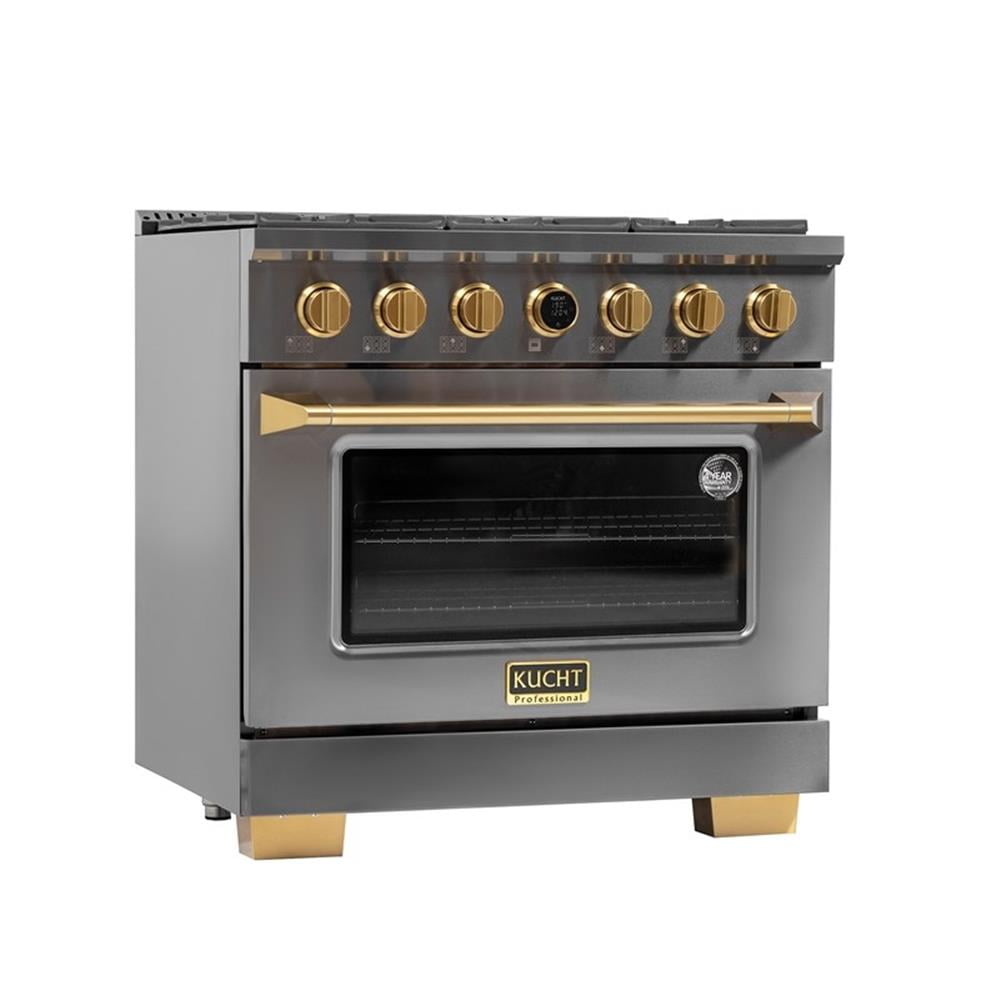 Pemberly Row 36" 5.2 cu. ft. Dual Fuel Range for Propane Gas in Titanium