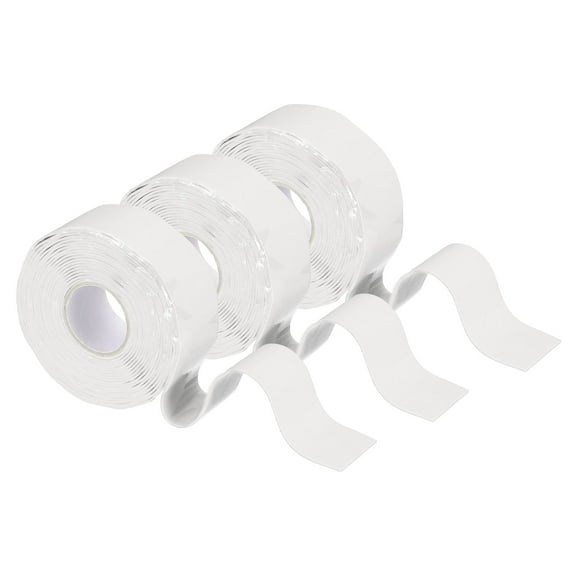 3 Pcs Self Fusing Silicone Tape, 1" x 10ft Silicone Sealing Tape for Handles Plumb Hose Pipe Leaks, White (0.5mm Thick)